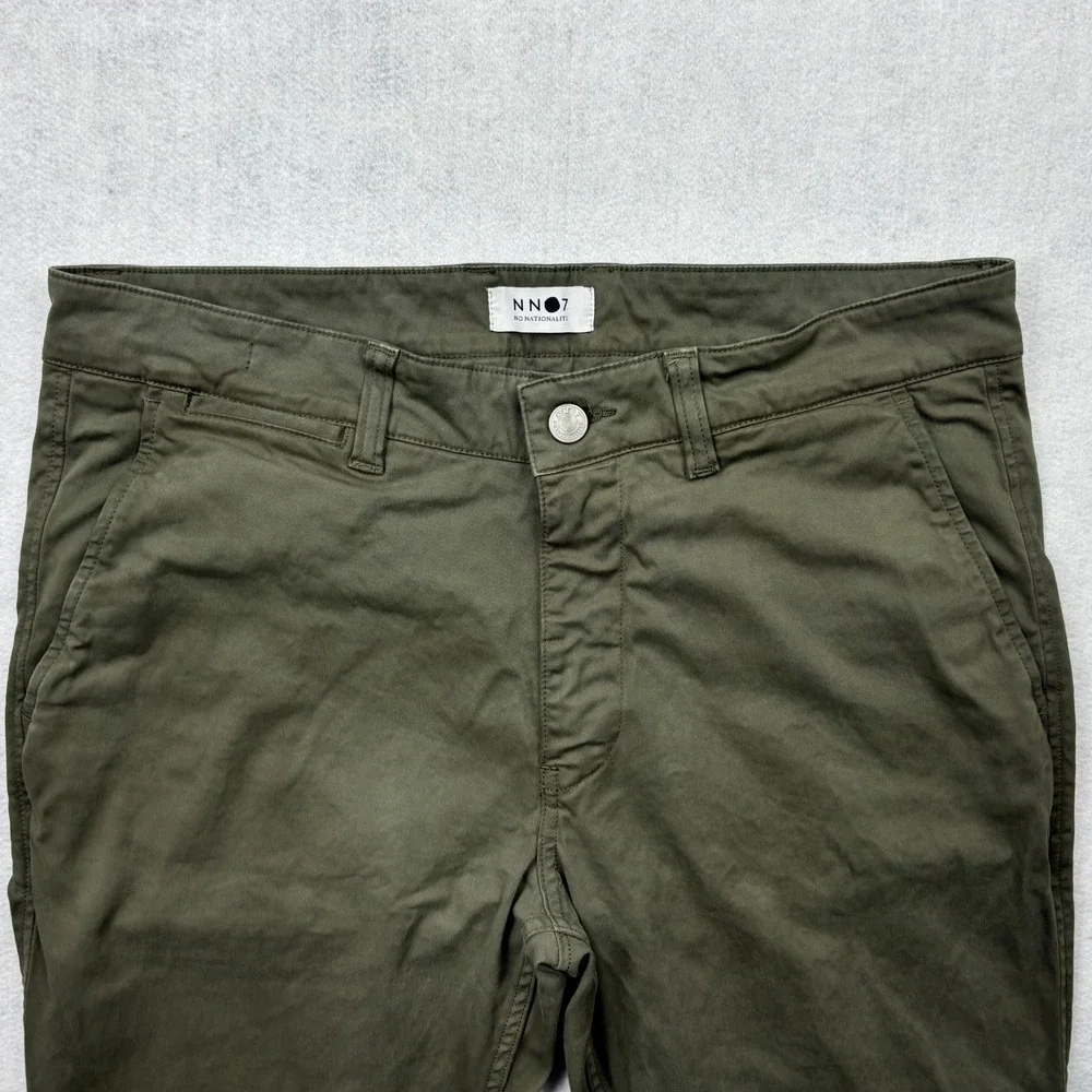 NN07 Pants Mens 31x32 Olive Green Marco 1400 Stretch Cotton Twill Chino Trousers